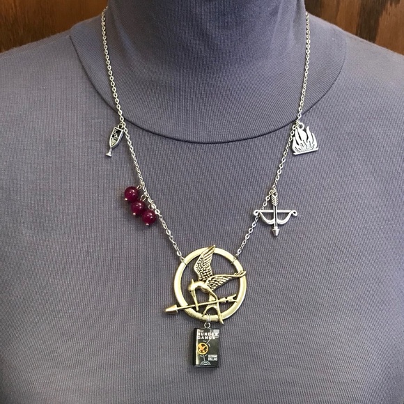 The Hunger Games by Suzanne Collins Handmade Literature Book Necklace Mockingjay - Picture 7 of 16